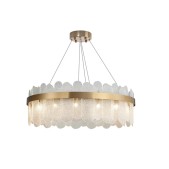 IQ3422 REVEL MODERN ROUND 14-LIGHT TIERED CLEAR GLASS CHANDELIER