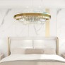 IQ3423 FIXEDO MODERN TIERED CRYSTAL LED CHANDELIER IN BRASS PENDANT LIGHT