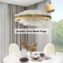 IQ3423 FIXEDO MODERN TIERED CRYSTAL LED CHANDELIER IN BRASS PENDANT LIGHT