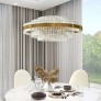 IQ3423 FIXEDO MODERN TIERED CRYSTAL LED CHANDELIER IN BRASS PENDANT LIGHT