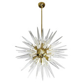 IQ4539 ITALIAN BRASS AND MURANO GLASS SPUTNIK CHANDELIER