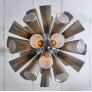 IQ4541 GRAY MURANO GLASS SPUTNIK CHANDELIER