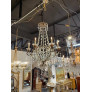 IQ4560 ITALIAN CRYSTAL AND GLASS BASKET FORM CHANDELIER