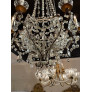 IQ4560 ITALIAN CRYSTAL AND GLASS BASKET FORM CHANDELIER