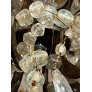 IQ4560 ITALIAN CRYSTAL AND GLASS BASKET FORM CHANDELIER