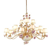 IQ4568 TAORMINA MULTICOLOR & GOLD 15 LIGHTS CHANDELIER