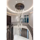 IQ4595 HELICAL CASCADING WAVE GLASS CHANDELIER