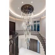 IQ4595 HELICAL CASCADING WAVE GLASS CHANDELIER