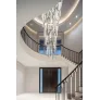 IQ4595 HELICAL CASCADING WAVE GLASS CHANDELIER
