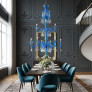 IQ4601 Murano Glass Chandelier-Chrome