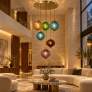 IQ4611 Bergamo Multicolored Blown-Glass Chandelier