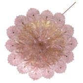 IQ4632 AMAZING PINK MURANO GLASS LEAVE CEILING LIGHT