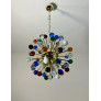 IQ4633 SPECTACULAR MURANO MULTICOLORED GLASS SPUTNIK CHANDELIER