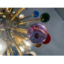 IQ4633 SPECTACULAR MURANO MULTICOLORED GLASS SPUTNIK CHANDELIER