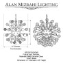 IQ4633 Murano Multicolored Glass Sputnik Chandelier-Brass