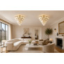 IQ4635 PAIR OF MURANO SHELL CHANDELIERS