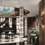 IQ4657 CEILING-MOUNTED TIERED CHANDELIER