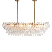 IQ4670 Florence Glass Linear Chandelier - Brass