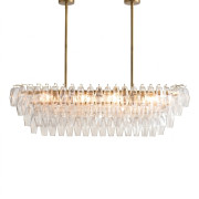 IQ4670 Florence Glass Linear Chandelier - Brass