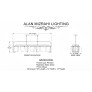 IQ4670 Florence Glass Linear Chandelier - Brass