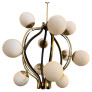 IQ4686 MODERN BRASS AND WHITE GLASS 12 LIGHTS CHANDELIER