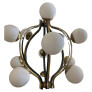 IQ4686 MODERN BRASS AND WHITE GLASS 12 LIGHTS CHANDELIER