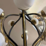 IQ4686 MODERN BRASS AND WHITE GLASS 12 LIGHTS CHANDELIER