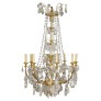 IQ4687 ANTIQUE FRENCH ORMOLU & CUT ROCK CRYSTAL CHANDELIER