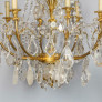 IQ4687 ANTIQUE FRENCH ORMOLU & CUT ROCK CRYSTAL CHANDELIER