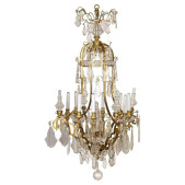 IQ4688 19TH CENTURY FRENCH ORMOLU & CUT CRYSTAL CHANDELIER