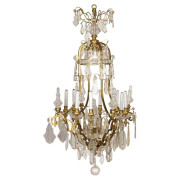 IQ4688 19TH CENTURY FRENCH ORMOLU & CUT CRYSTAL CHANDELIER
