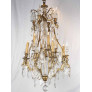 IQ4691 LARGE ANTIQUE CRYSTAL CHANDELIER