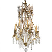 IQ4691 Antique Crystal Chandelier - Brass