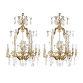 IQ4692 FRENCH BIRDCAGE EIGHT-LIGHT CHANDELIERS