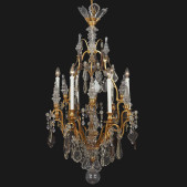 IQ4693 CRYSTAL ORMOLU THIRTEEN-LIGHT AND SPIRES CHANDELIER