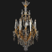 IQ4693 CRYSTAL ORMOLU THIRTEEN-LIGHT AND SPIRES CHANDELIER