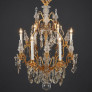 IQ4693 CRYSTAL ORMOLU THIRTEEN-LIGHT AND SPIRES CHANDELIER