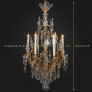 IQ4693 CRYSTAL ORMOLU THIRTEEN-LIGHT AND SPIRES CHANDELIER