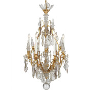IQ4693 Crystal Ormolu Spires Chandelier - Gilt Bronze