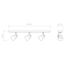 IQ4698 Juno 3-Light Linear Ceiling Spotlight - Brushed Brass