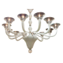 AM6680 WHITE MURANO GLASS CHANDELIER