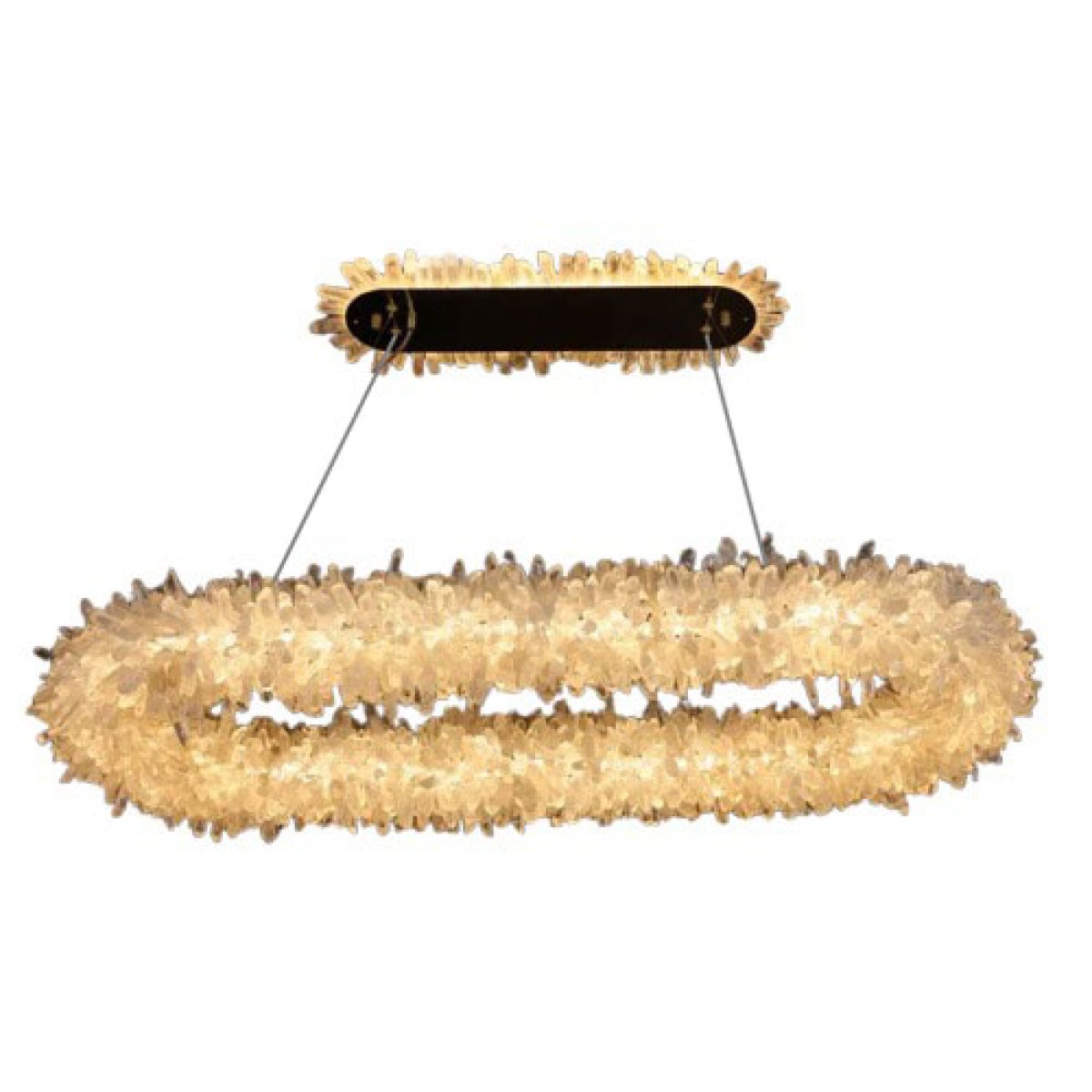 IQ2853 OVAL CLEAR GEODE QUARTZ CRYSTAL CHANDELIER