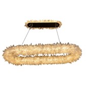 IQ2853 OVAL CLEAR GEODE QUARTZ CRYSTAL CHANDELIER