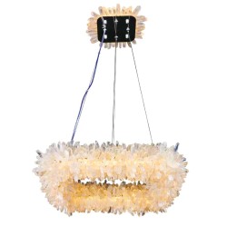 IQ2857 SQUARE GEODE QUARTZ CRYSTAL CHANDELIER