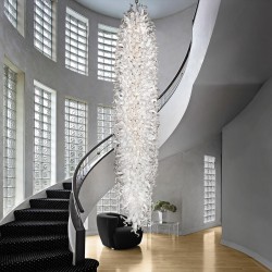 IQ2965 LONG WHITE CHANDELIER