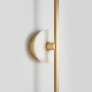 IQ3474 ESSENTIAL STICK WALL SCONCE IN SATIN BRASS AND WHITE MARBLE