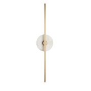 IQ3474 ESSENTIAL STICK WALL SCONCE IN SATIN BRASS AND WHITE MARBLE