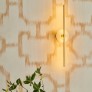 IQ3474 ESSENTIAL STICK WALL SCONCE IN SATIN BRASS AND WHITE MARBLE