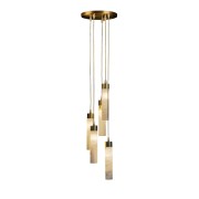 IQ3489 CHANDELIER WITH FIVE ALABASTER TUBES