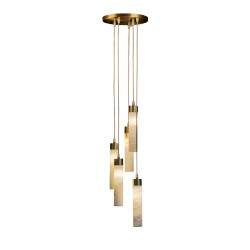 IQ3489 CHANDELIER WITH FIVE ALABASTER TUBES